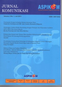 Image of Jurnal ASPIKOM : Asosiasi Pendidikan Tinggi Ilmu Komunikasi