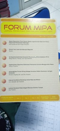 Image of FORUM MIPA: Jurnal Penelitian dan Kajian ILmiah MIPA
